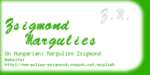 zsigmond margulies business card